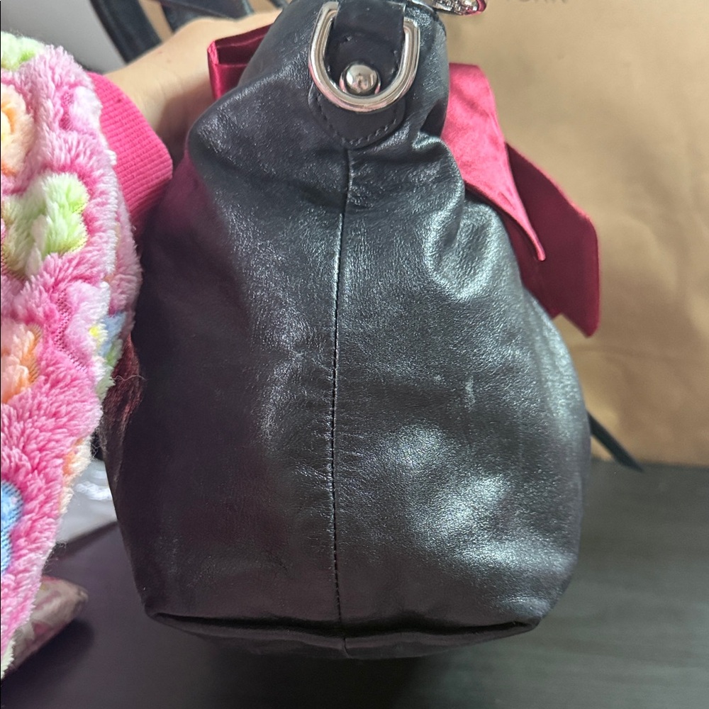 Coach Poppy Legacy Satchel Black Metallic Leather Bag - Picture 12 of 15